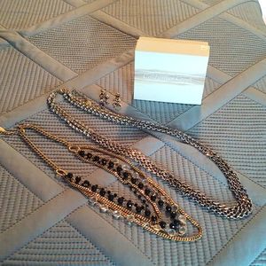 Coldwater Creek Necklace and Earrings Bundle Silver and Gold Tone